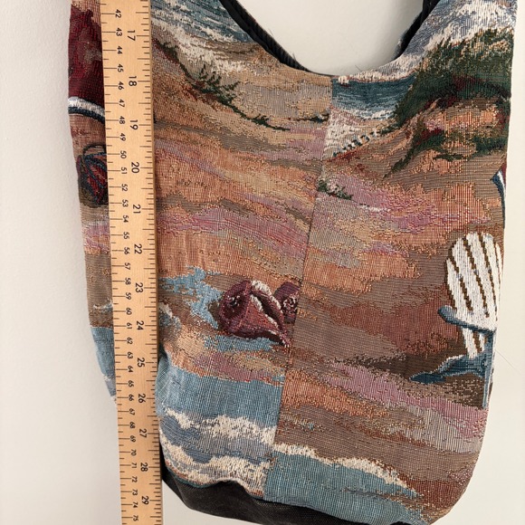 Janine King Tapestry Beach Scene Hobo Bag Sling Purse Coastal Grandma Vintage - Picture 4 of 11